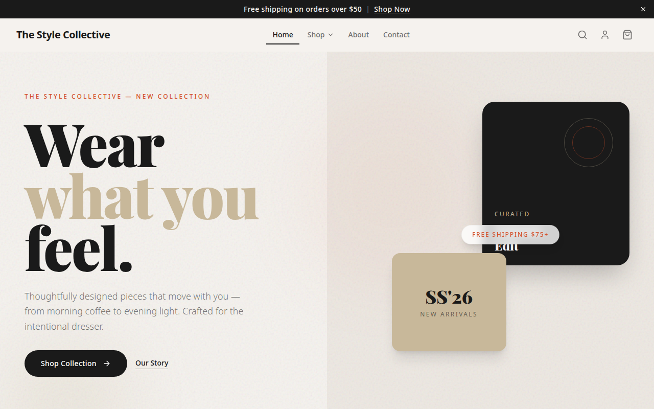 Vêtement Studio — Wemob template preview