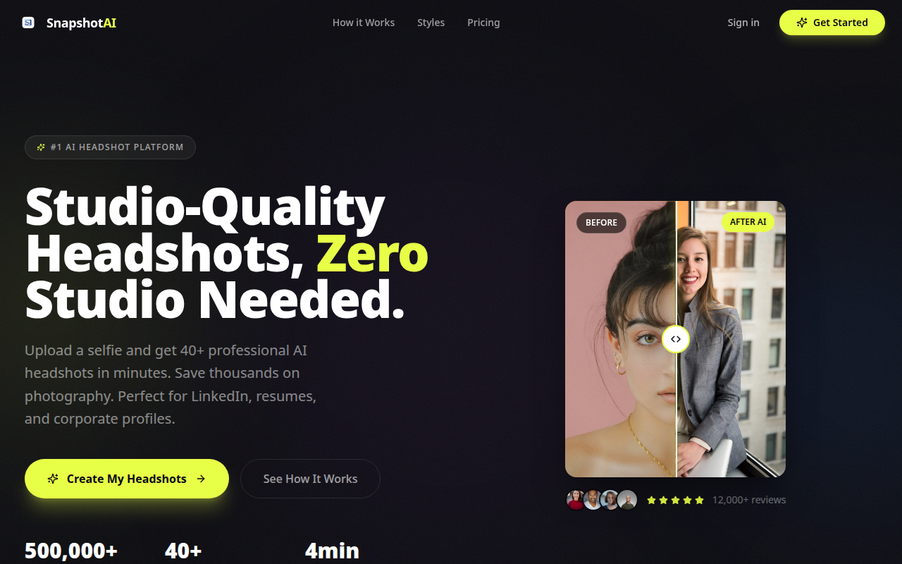 SnapShot AI — Wemob template preview